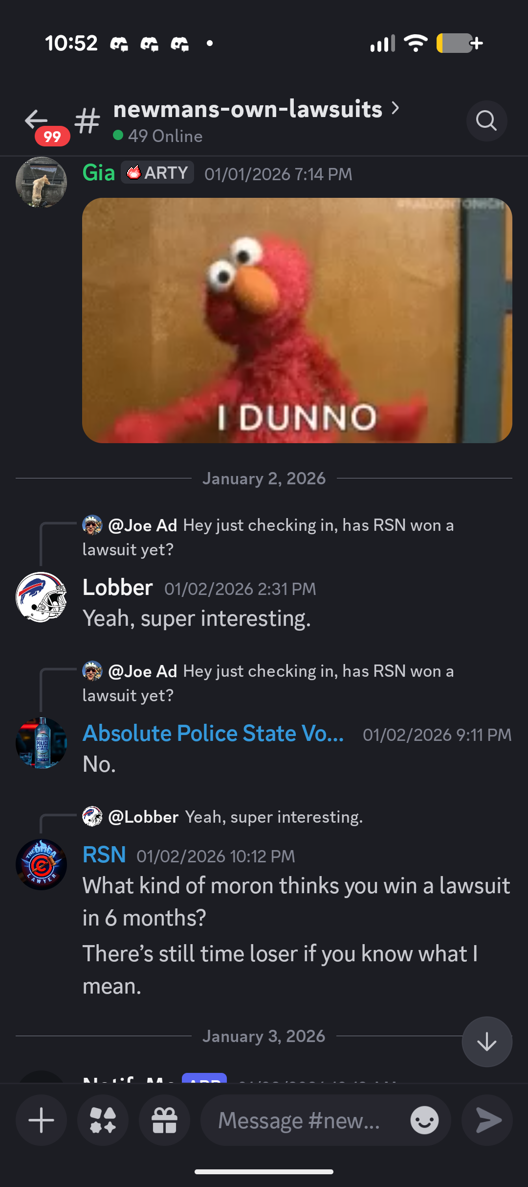Veiled suicide threat on Discord