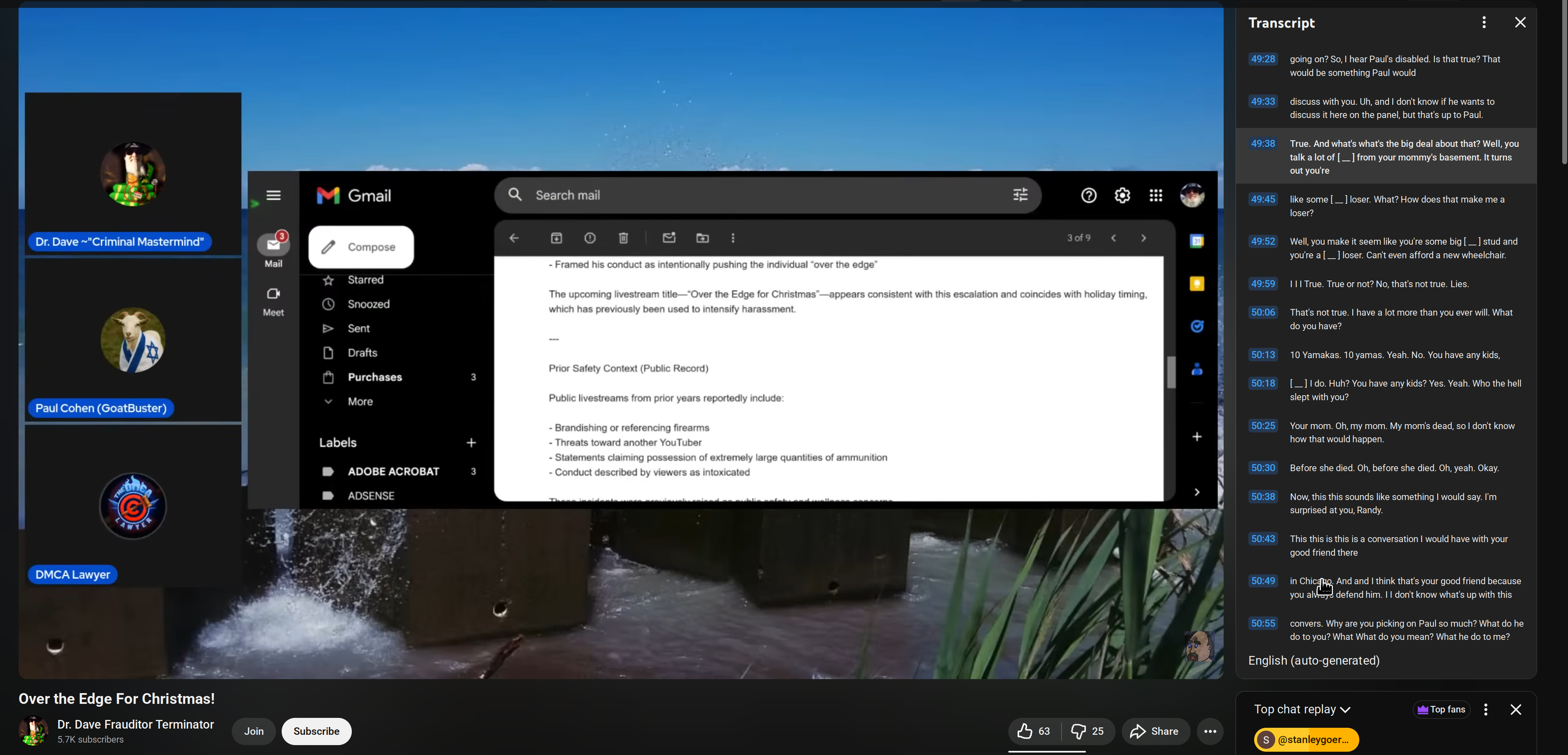 Livestream mocking wheelchair user