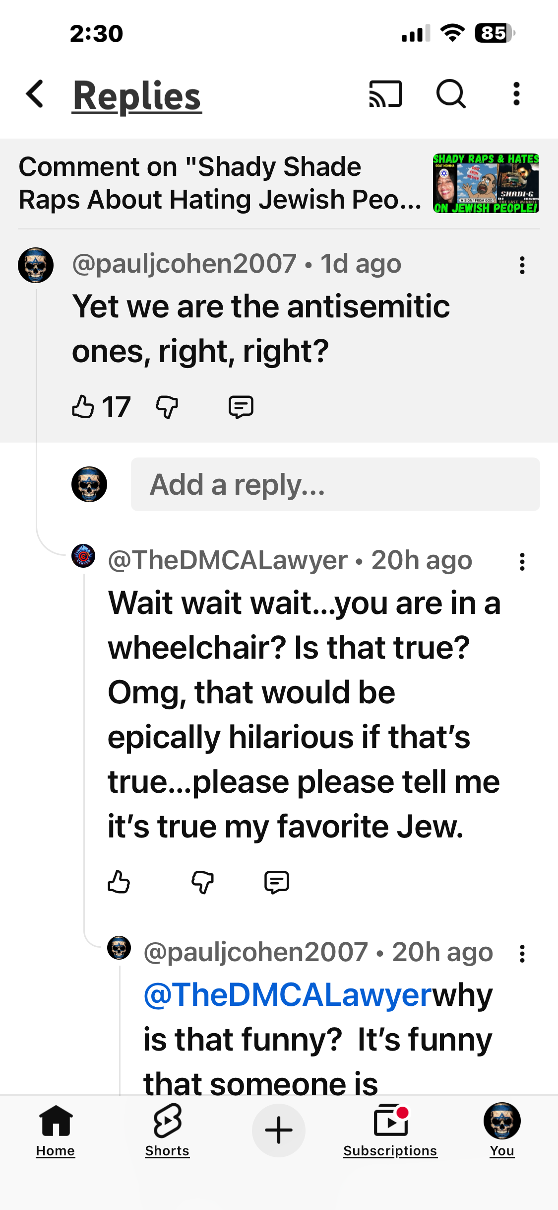 More wheelchair insults