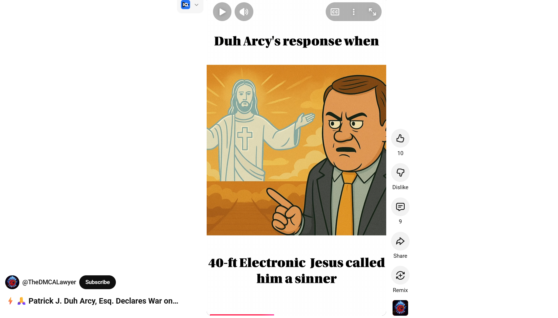 Video harassing D'Arcy about Jesus